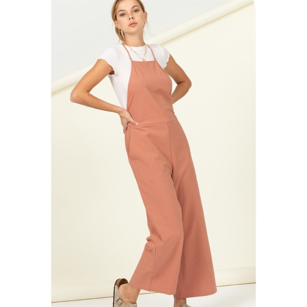 Knot Strap Detail Wide Legs Jumpsuit